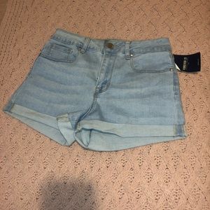 Forever 21 Mid-Rise Light Wash Shorts